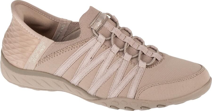 Skechers damesslip-ins BREATHE-EASY ROLL-WITH-ME sneaker 100593 TPE taupe