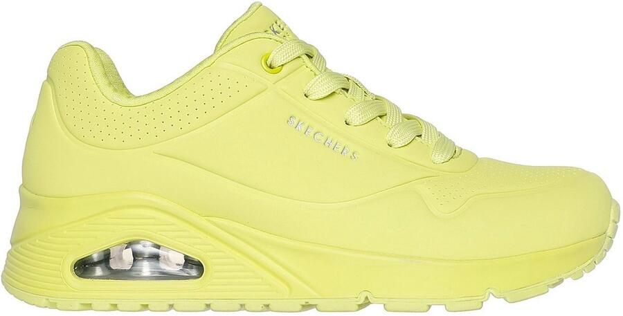 Skechers Luxe Vrouwen Sneakers Uno Stand on Air in Lime Groen met Luchtkussen Comfort