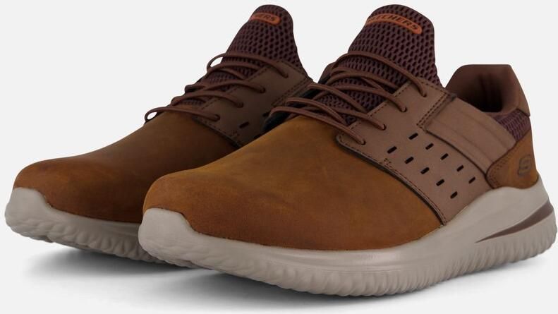 Skechers Delson 3.0 Ezra Sneakers bruin Leer