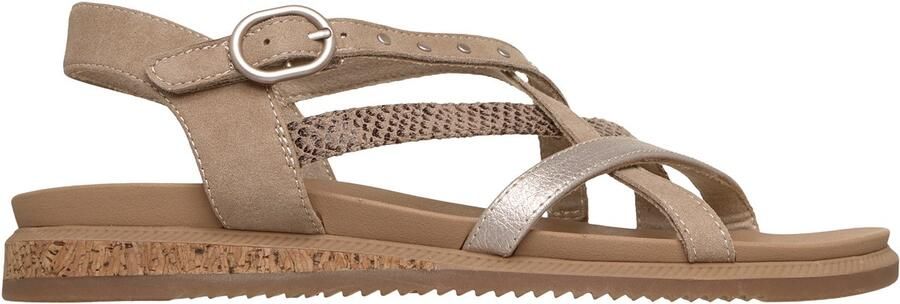Skechers DESERT KISS LOW SEASIDE SLI Dames Sandalen Taupe