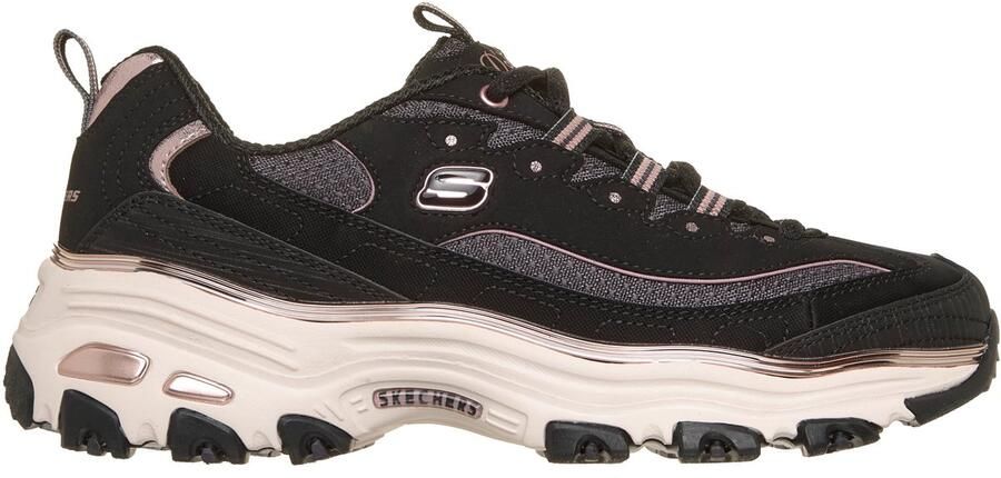 Skechers D'LITES-CHROME WAVE Dames Veterschoenen Zwart Rose Gold