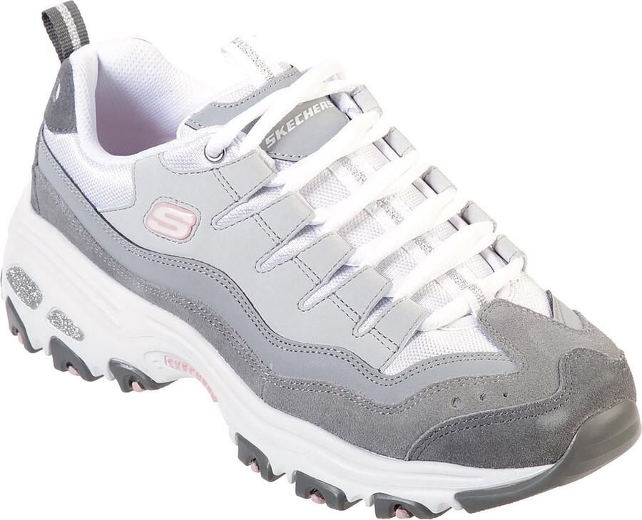 Skechers D'Lites Sure Thing Dames Sneakers Grijs