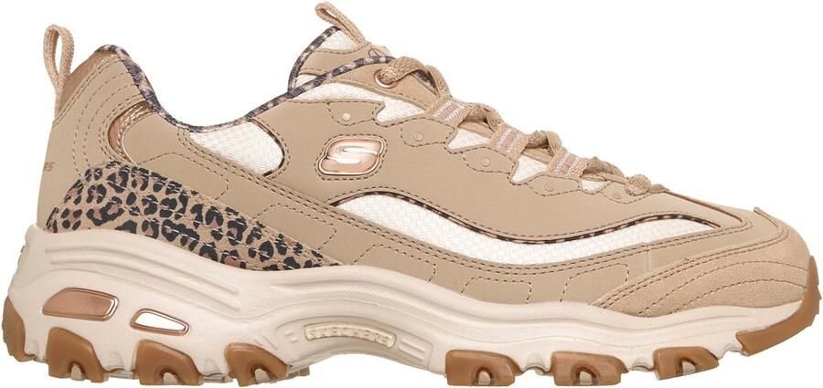 Skechers D'LITES-WILD CHARM Dames Veterschoenen Taupe Multi