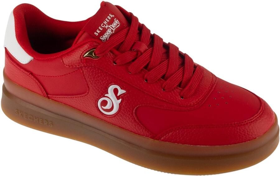 Skechers Duraleather Lace Up Snoop Cupsole Sneaker Mannen Zwart Sneakers