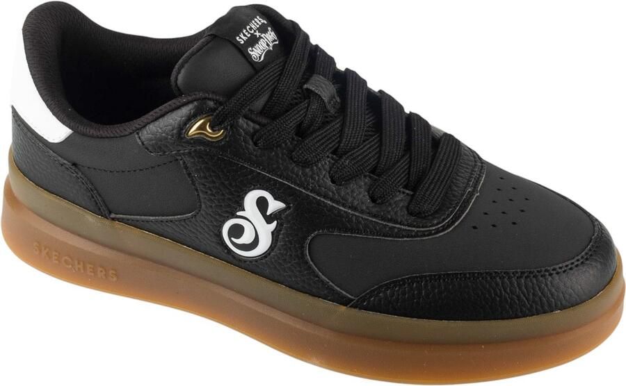 Skechers Duraleather Lace Up Snoop Cupsole Sneaker Mannen Zwart Sneakers
