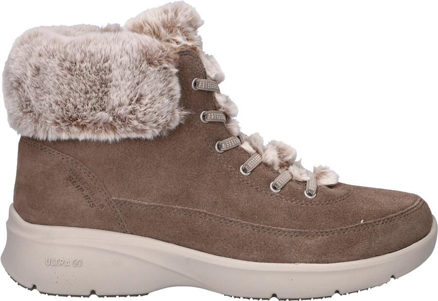 Skechers Glacial Ultimate Slip-Ins dames veterboot Donker Taupe
