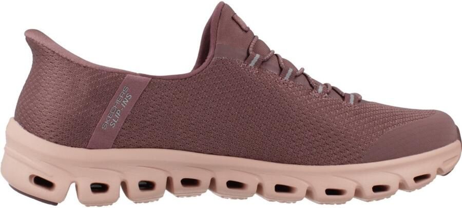 Skechers Slip-Ins Glide Step Vibey bordeauxrode pantoffels