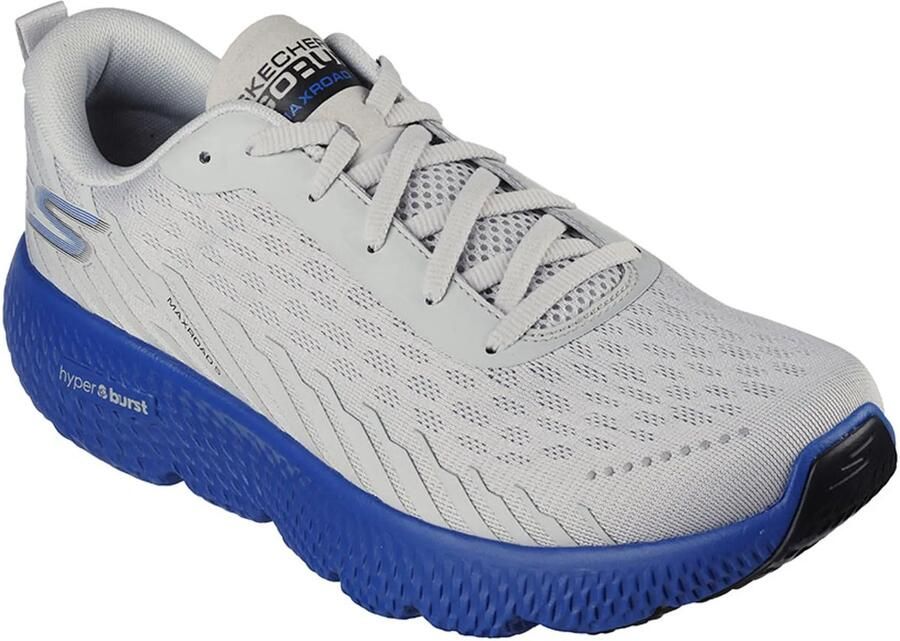 Skechers GO RUN MAXROAD 5 Hardloop schoenen heren grijs EU lichtgewicht en comfortabel plat design rond neus voor uitdagingen op verhard terrein