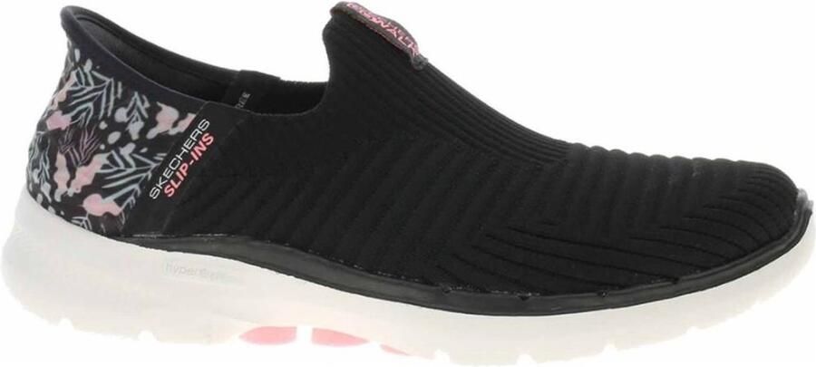 Skechers GO WALK 6 TROPICAL BAY 124626-BKPK Female Black Dames Sneakers 124626-BKPK Zwart