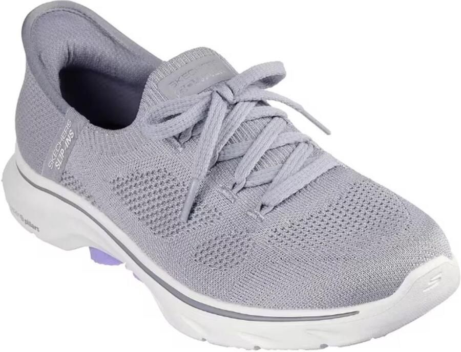Skechers GO WALK 7 VIA 125213-GYLV Female Gray Comfortable Shoes Female 125213-GYLV Gray