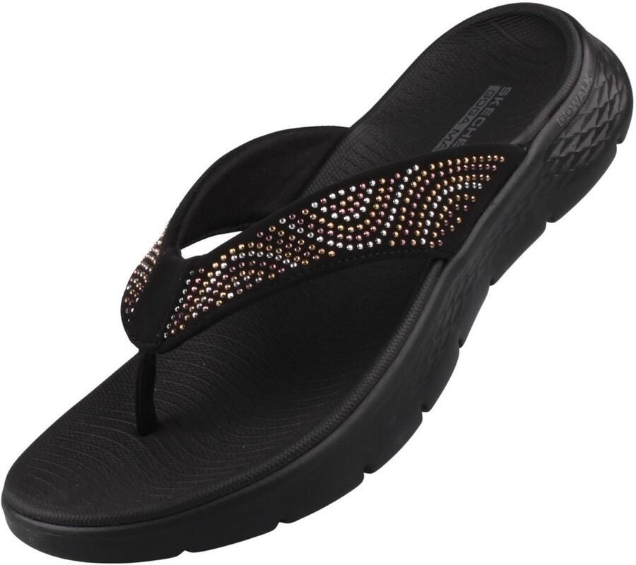 Skechers Go Walk Flex Sandaal Maren teenscheider voor dames zwart