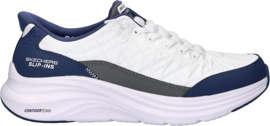 Skechers Cozy Fit heren sneakers wit blauw Extra comfort Memory Foam