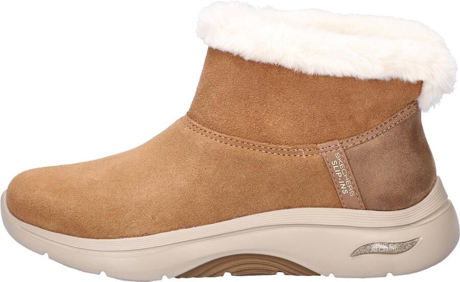 Skechers Hands Free Slip-Ins Go Walk Arch Fit dames gevoerde boot Cognac