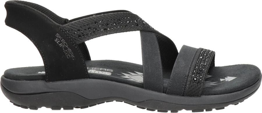 Skechers Slip-Ins Reggae Slim Summer Sparkle Damessandaal Zwart