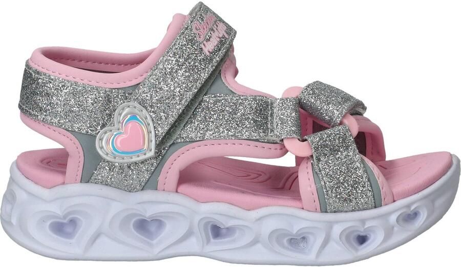 Skechers Heart Lights Sandalen Meisjes Zilver