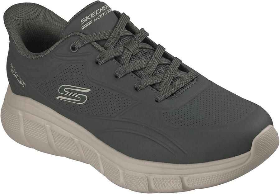 Skechers Heren BOBS B Flex Smooth Edge Sneakers Veterschoenen Olive