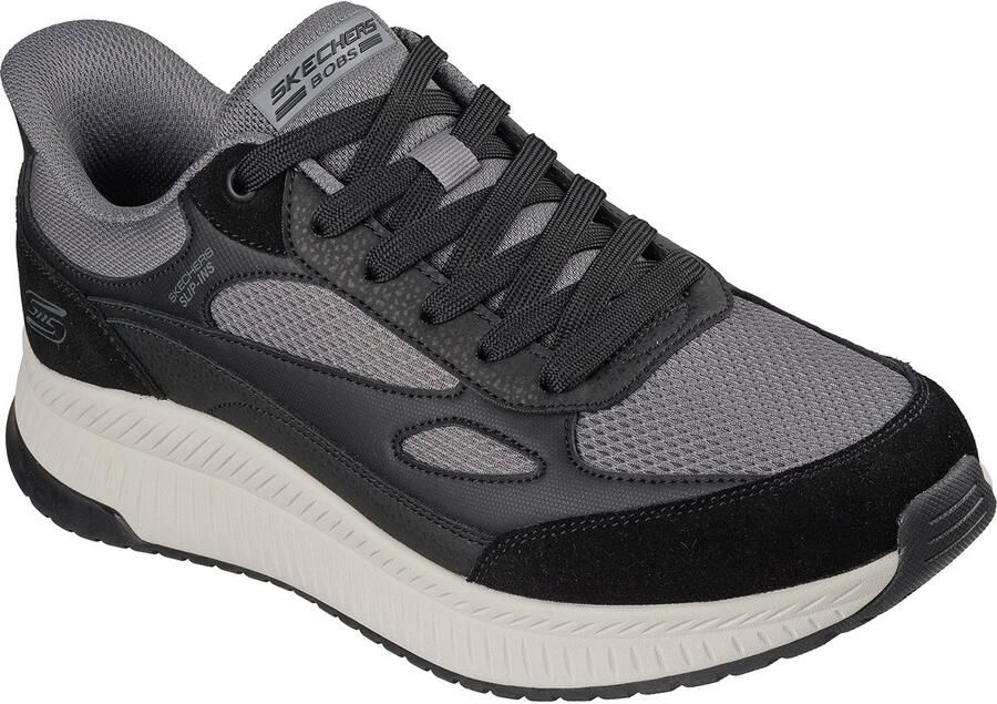 Skechers Heren BOBS Squad 4 Core Look Sneakers Slip Ins Black Grey