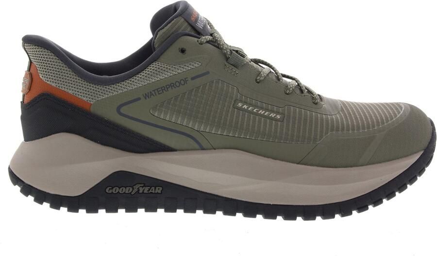 Skechers Heren Sneakers Badger Koda Slip In Waterproof Olijf