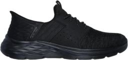 Skechers GARNER NEWICK 210803-BBK Male Black Heren Sneakers 210803-BBK Zwart Comfortabel en Lichtgewicht voor Dagelijks Gebruik