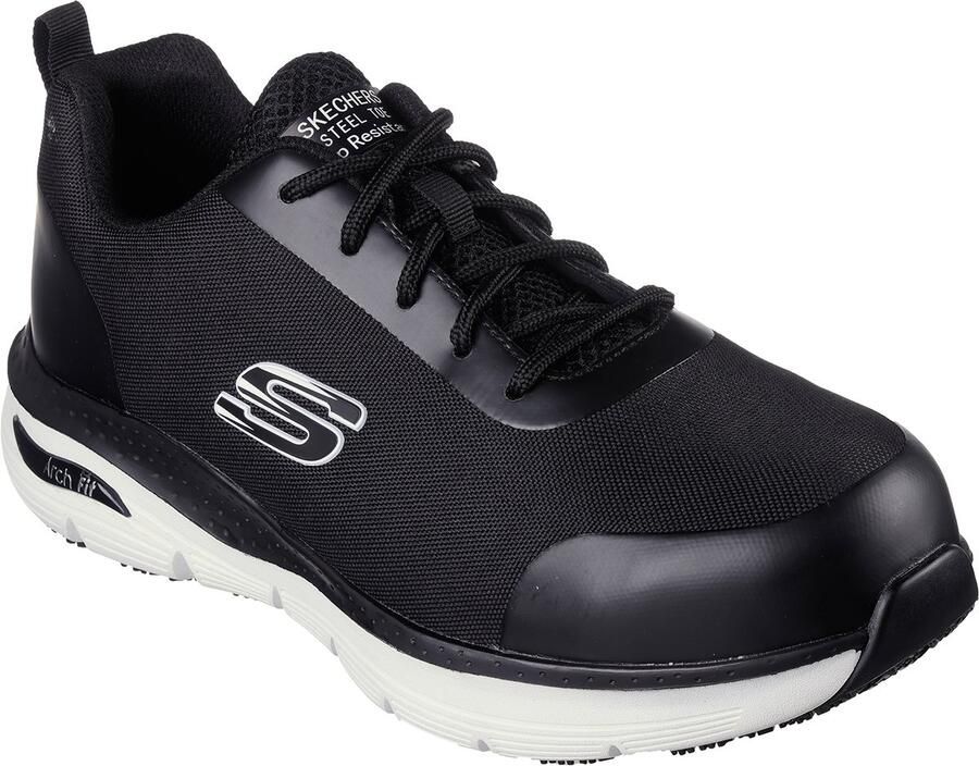 Skechers heren veiligheidssneakers SRRINGSTAP ARCH FIT 200086EC BKW zwart wit