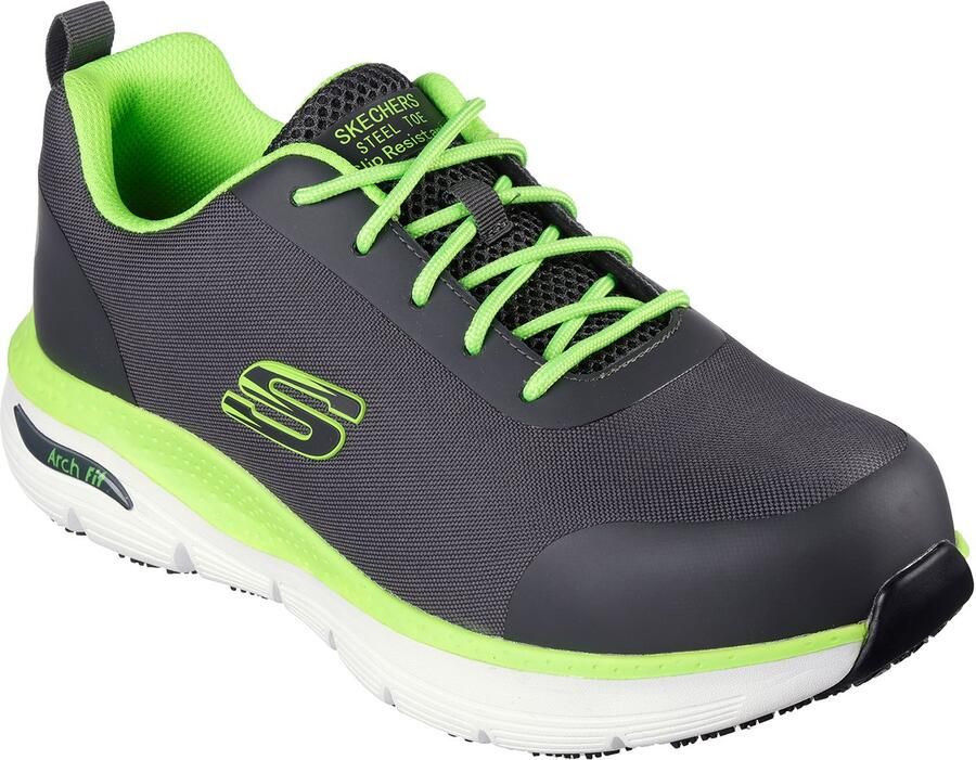 Skechers heren veiligheidssneakers SRRINGSTAP ARCH FIT 200086EC CCLM grijs groen