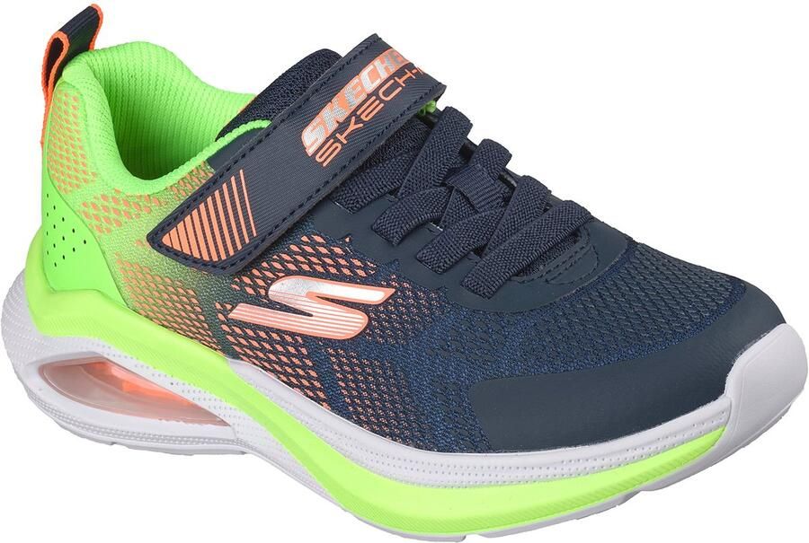 Skechers Kinderen Microspec Max Velocity Sneakers 404110L NVLM Navy Lime