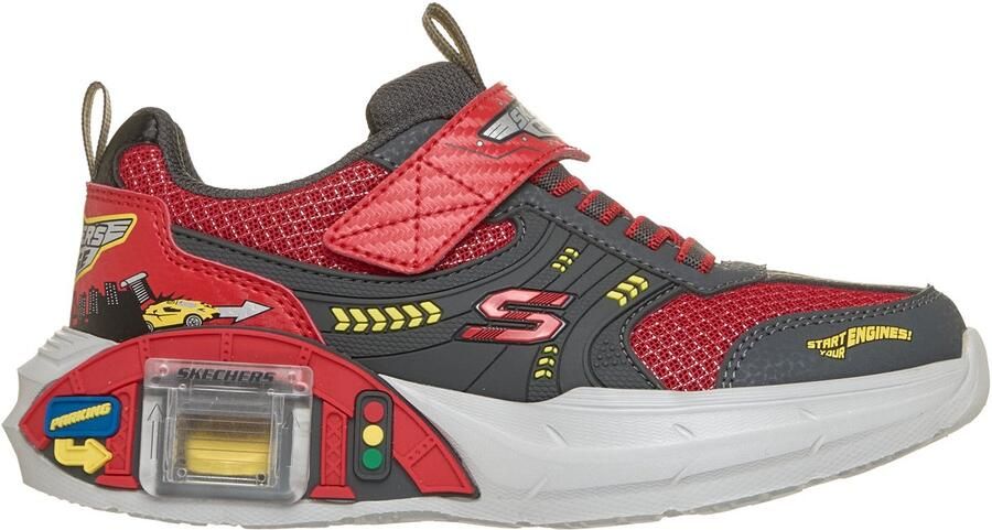 Skechers GARAGE Jongens Veterschoenen Rood Charcoal Geel