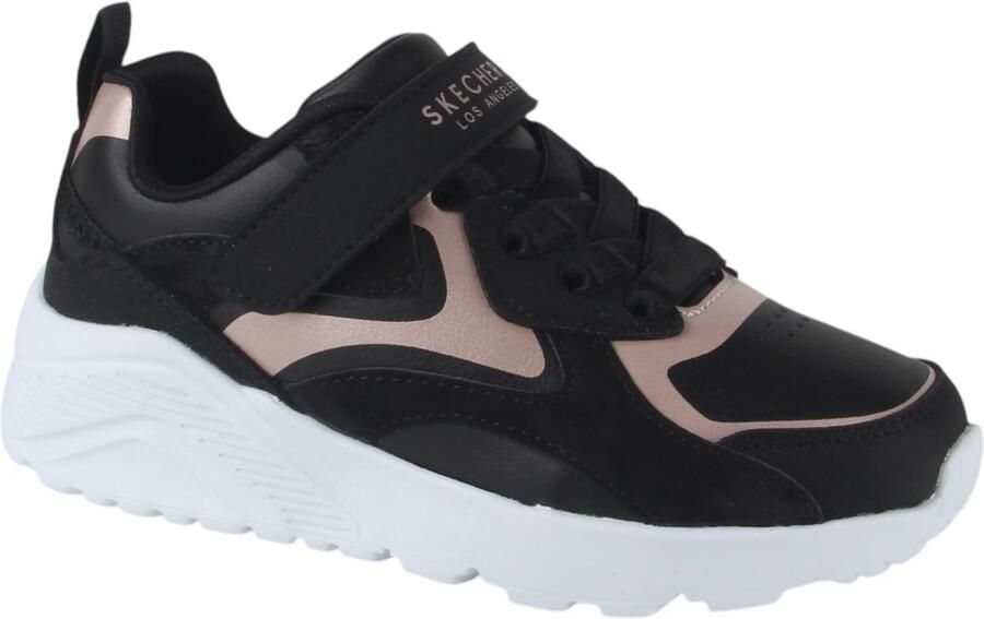 Skechers klittenbandschoen 310380L BKRG Uno Lite Metallic Burst Zwart Rose Goud