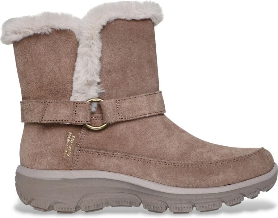 Skechers Leren instappers Relaxed Fit Easy Going Dreamers Luxe Vibes bruine leren instappers