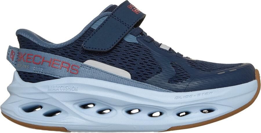 Skechers MAX CUSHIONING GLIDE-STEP Jongens Instappers Donkerblauw Rood Blauw