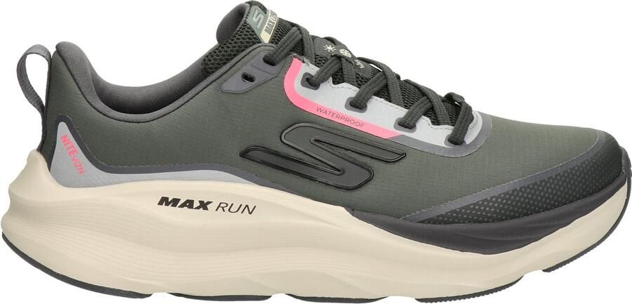 Skechers Max Cushioning WP dames sneaker Donkergroen