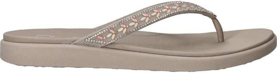 Skechers Meditation Luxe Slippers Dames Taupe