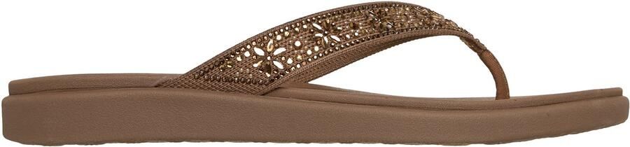 Skechers MEDITATION LUXE SUNNY GLOW Dames Slippers Mokka