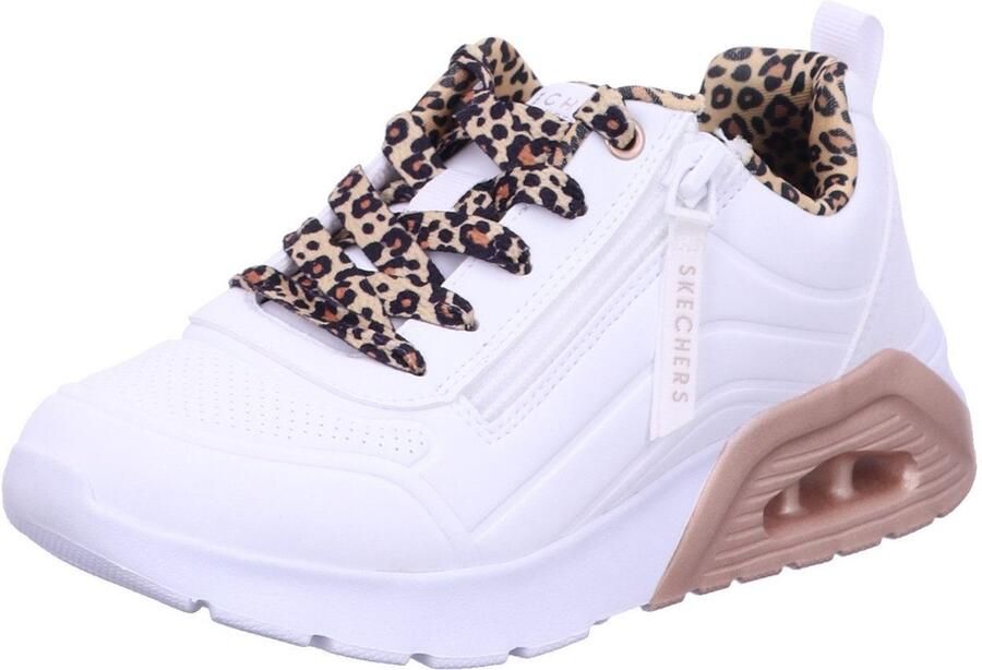 Skechers Meisjes UNO Lite 2.0 Leopard Stride Sneakers White