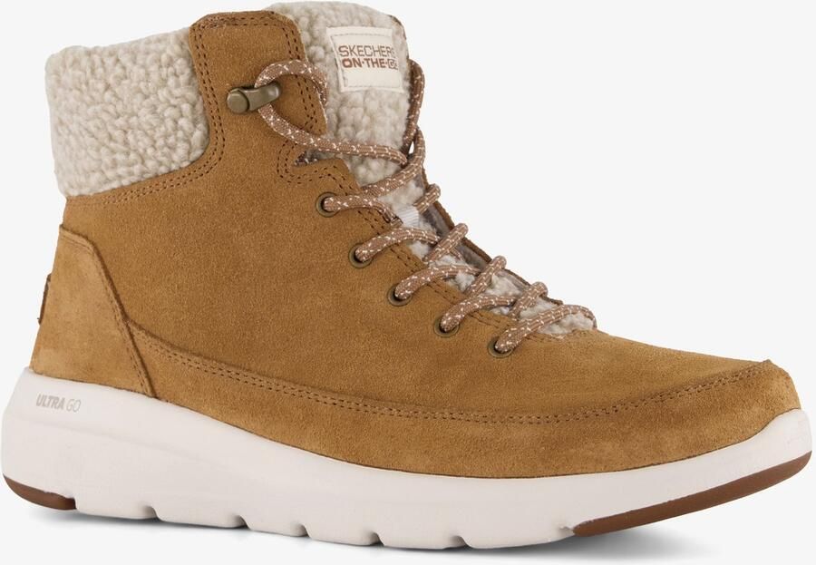 Skechers On-The-GO suède dames veterboots cognac