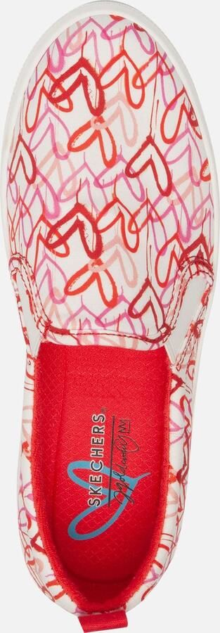Skechers Poppy Graffiti Heart instappers wit Dames Textiel - Foto 2