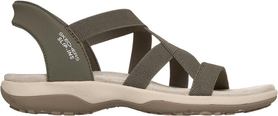 Skechers REGGAE SLIM STRETCH FLEX Dames Sandalen Olijf