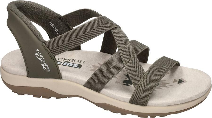 Skechers REGGAE SLIM STRETCH FLEX Dames Sandalen Olijf