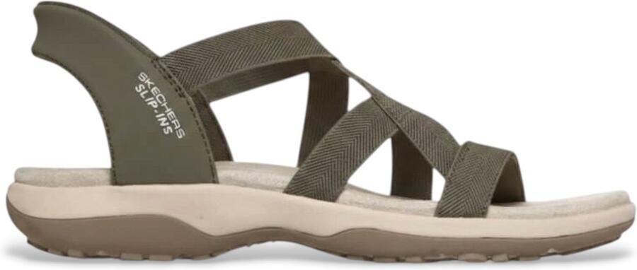 Skechers REGGAE SLIM STRETCH FLEX Dames Sandalen Olijf - Foto 6