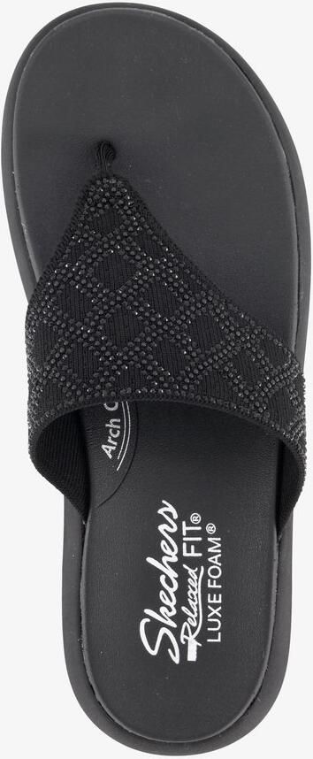 Skechers Relaxed Fit: Asana Luxe Keep Dazzling teenslippers zwart