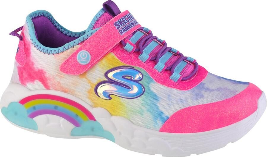 Skechers S Lights sneakers met glitters roze multi
