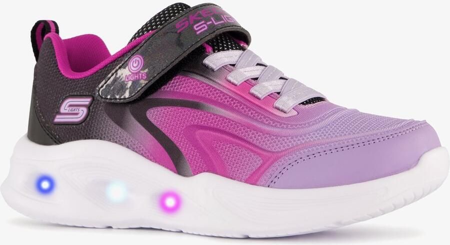 Skechers S-Lights: Sola Glow meisjes sneakers met lichtjes paars Uitneembare zool