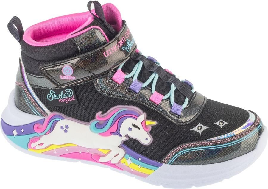 Skechers S-Lights: Unicorn Chaser Jumping Magic voor meisje Zwart Sneakers