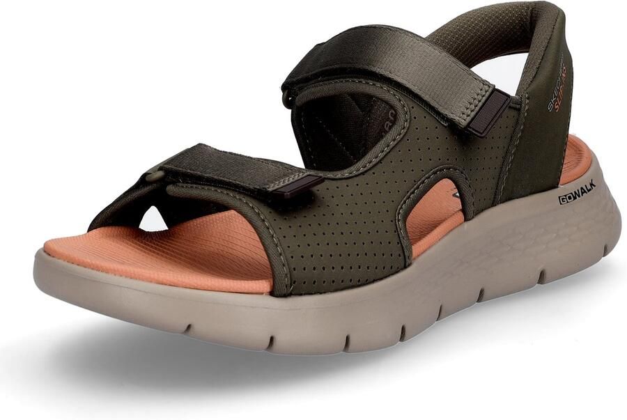 Skechers Slip-ins Go Walk Flex Zandal-Easy Entr Heren Sandalen Olijfgroen