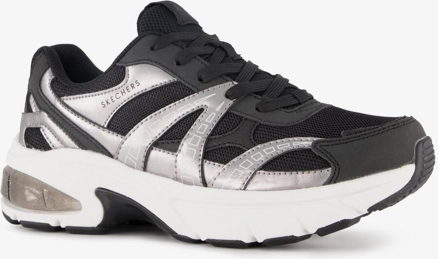 Skechers Shadow Stellar 90 dames sneakers zwart zilver Extra comfort Memory Foam