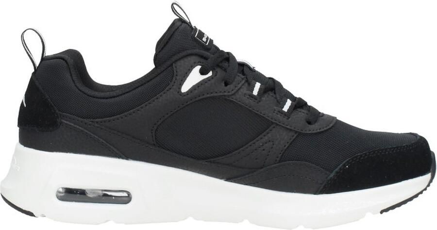 Skechers Sportieve Zwarte Leren Sneaker met AirCushioned Zool Zwart