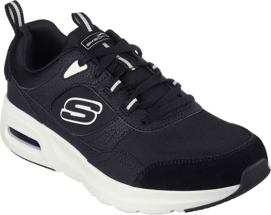 Skechers Sportieve Zwarte Leren Sneaker met AirCushioned Zool Zwart - Foto 2