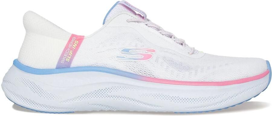 Skechers Skech Cloud Slip Ins Wit Blauw Roze Sneakers Dames