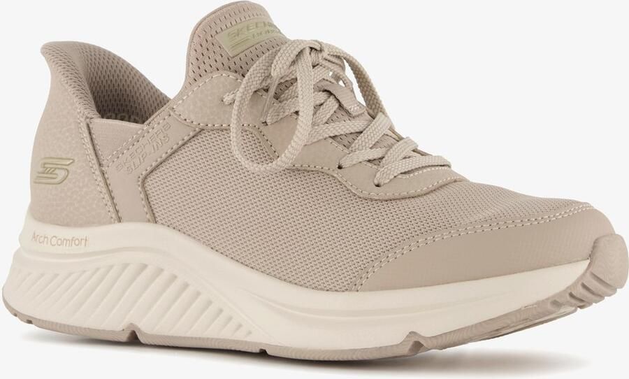 Skechers Slip-ins: BOBS Arch Comfort dames sneakers beige Uitneembare zool