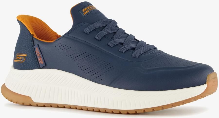 Skechers Slip-ins: BOBS Sport Squad 4 Direct Step heren sneakers blauw Extra comfort Memory Foam